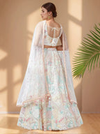 Tulsi Art Wonderful Off-White Sequins Net Reception Wear Lehenga Choli | Grocsy