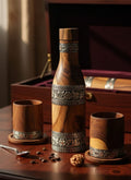 Wood estate Original Wooden Bourbon Drinking Water Glass With Bottle Gifts | Grocsy