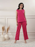 Joban Fashion Women's Fuchsia Cotton Yoga Set | Grocsy