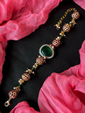Joban Fashion Multicolor Brass Ad With Monalisa Stone And Ball Beaded Bracelet | Grocsy