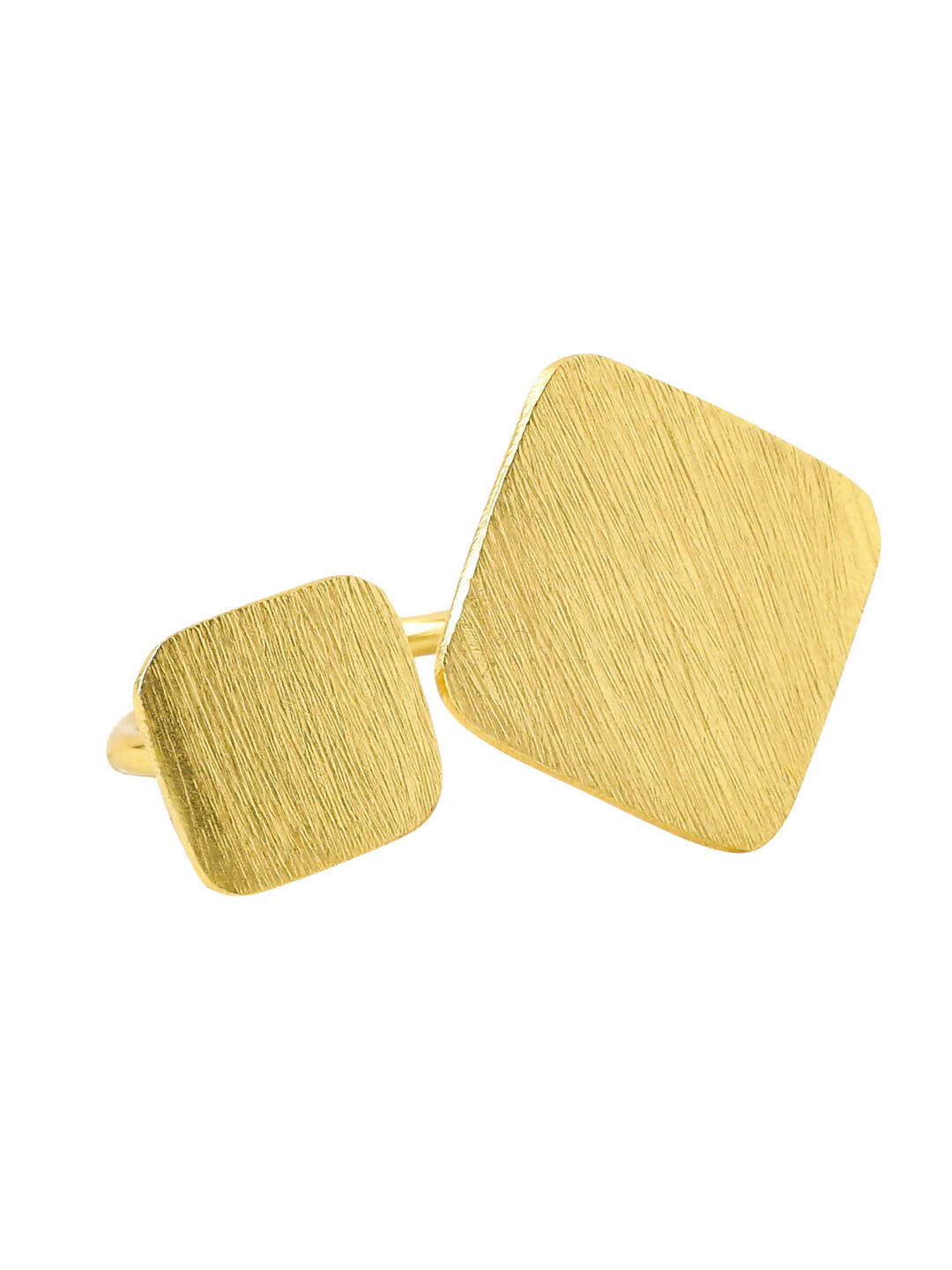 NVR Women Gold-Polished Adjustable Finger Ring | Grocsy