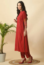 Joban Fashion Maroon Cotton Rayon Kurta Set | Grocsy