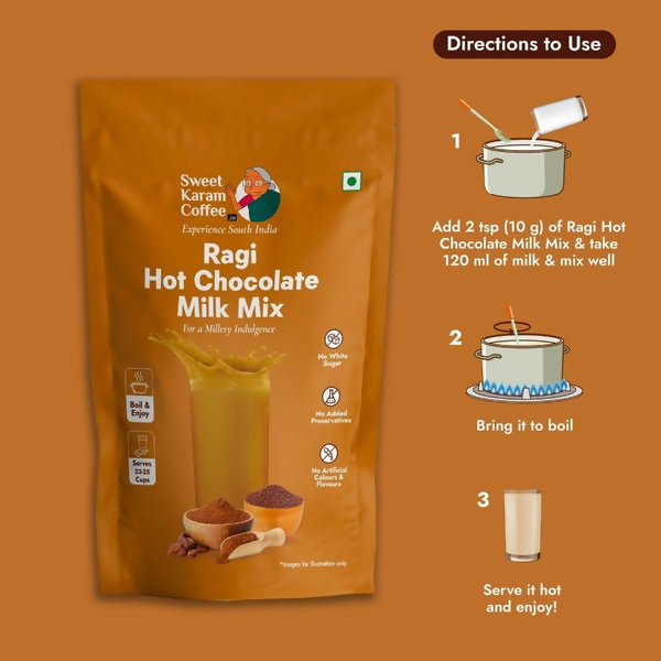 Sweet Karam Coffee Ragi Hot Chocolate Milk Mix | Grocsy