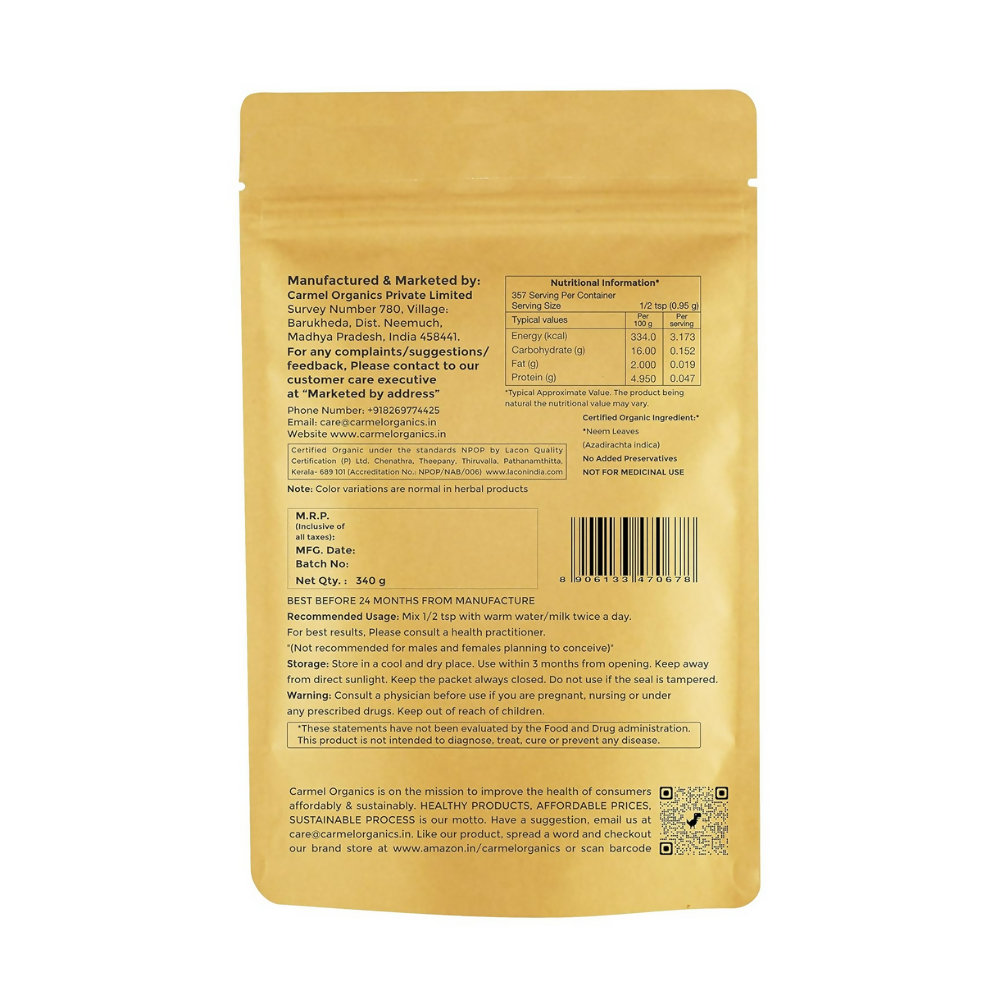 Carmel Organics Neem Leaves Powder | Grocsy