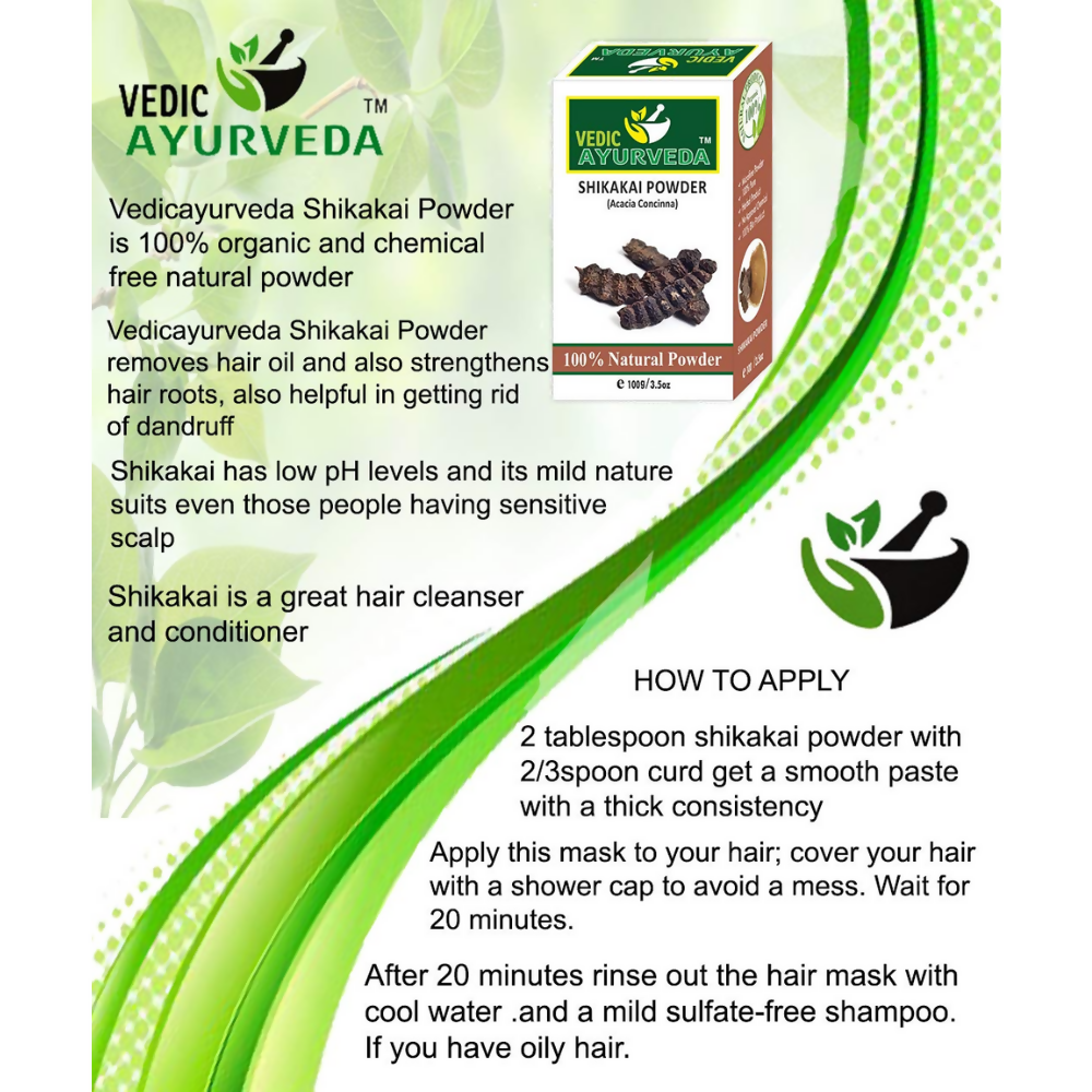 VedicAyurveda Heena Leaf Powder and Shikakai Powder | Grocsy