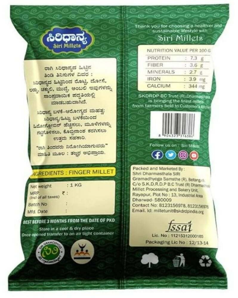 Siri Millets Organic Finger Millet Flour (Ragi Atta) | Grocsy