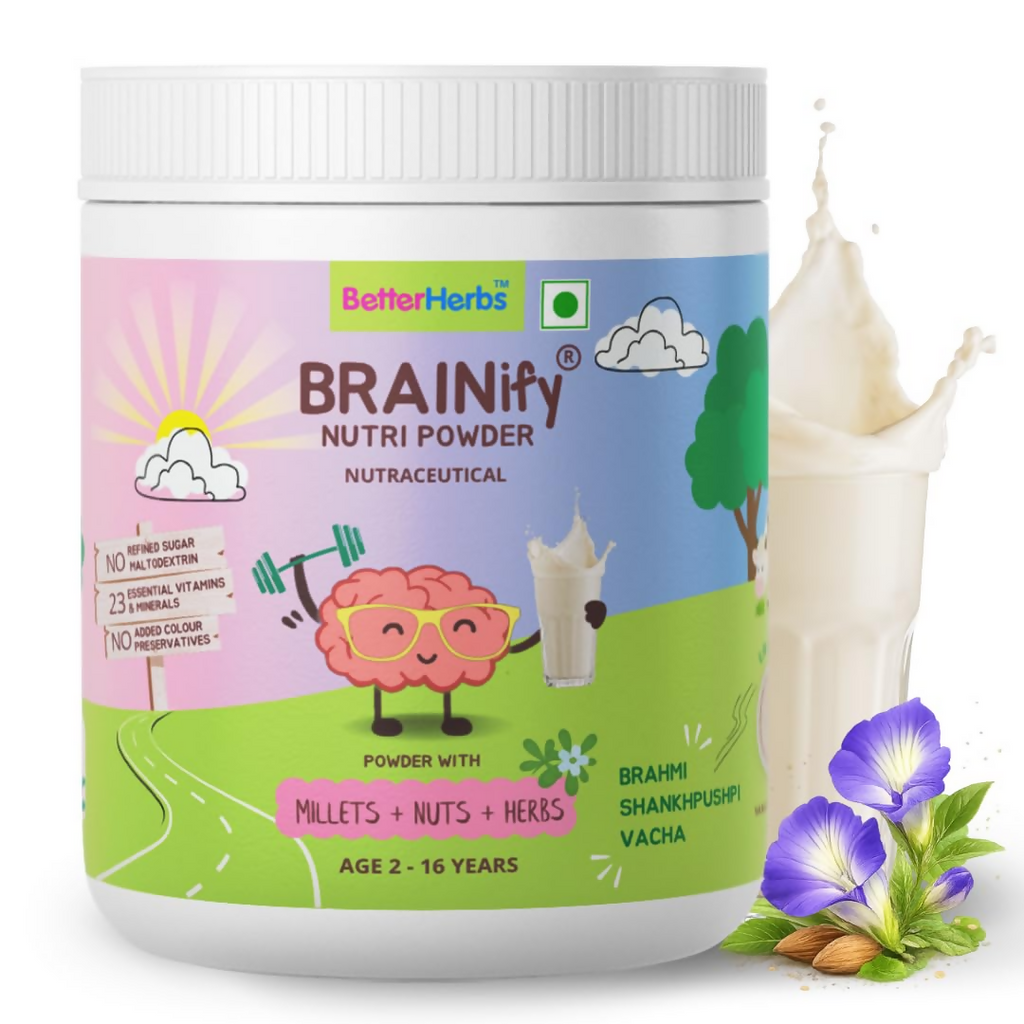 Better Herbs Brainify Vanilla Nutrition Drink Powder (2-16 Years) | Grocsy