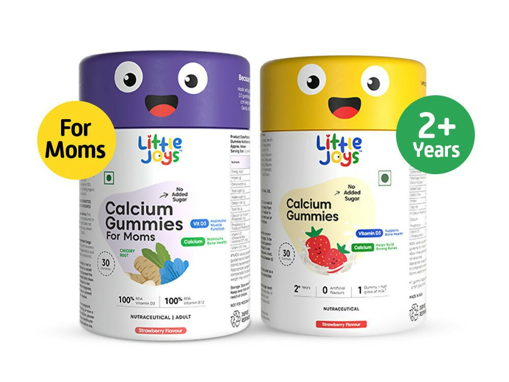 Little Joys Calcium Gummies for Moms & Kids 2+ Years Combo | Grocsy