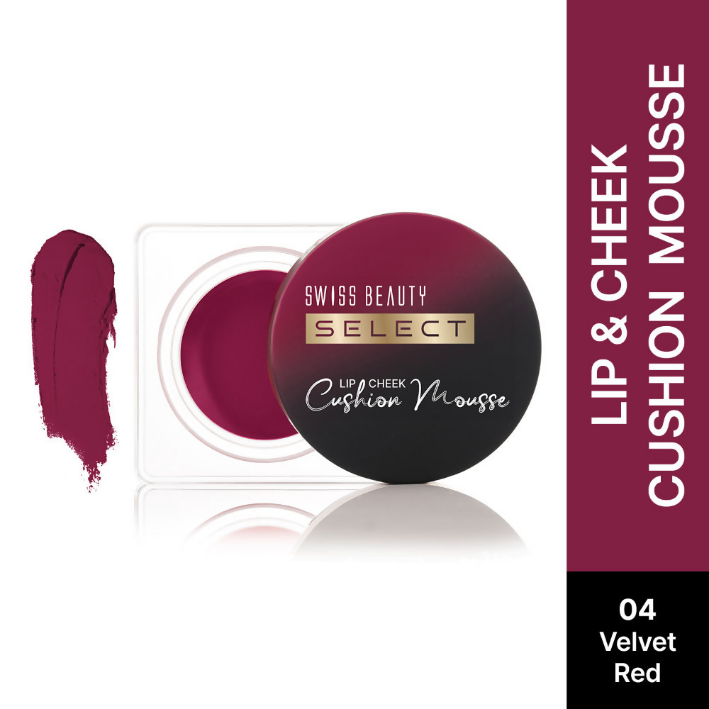 Swiss Beauty Select Lip And Cheek Cushion Mousse With Vitamin E - 4 Velvet Red | Grocsy