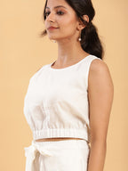 BohoJazz Wraparound Shorts with Blouson Crop Top Co-ords | Grocsy