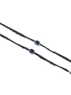 NVR Women Set of 2 Evil Eye Adjustable Black Anklets | Grocsy