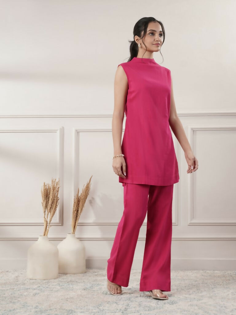 Joban Fashion Women's Fuchsia Cotton Co-Ord Set | Grocsy