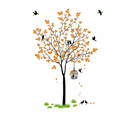Decal O Decal Vinyl Orange Tree with Birds Cage and Nest Self Adhesive Wall Sticker | Grocsy