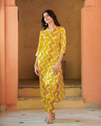Aayaa Pure Muslin printed Kurti & Pant - Multi Color | Grocsy
