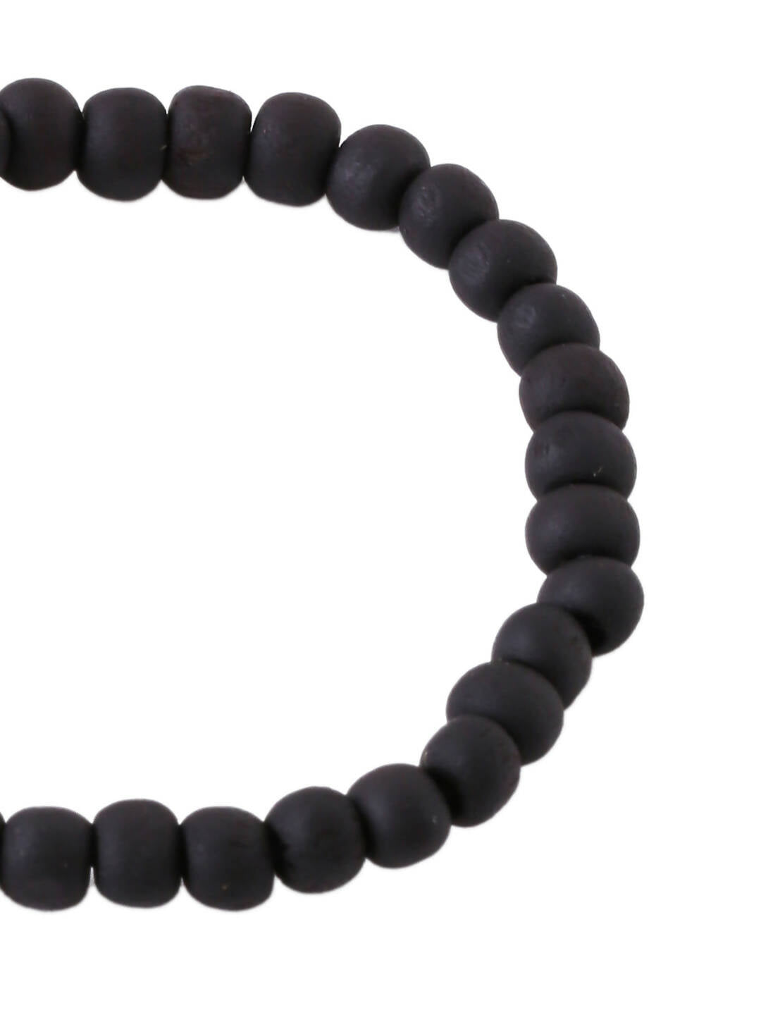 NVR Men's Black Beaded Adjustable Bracelet | Grocsy