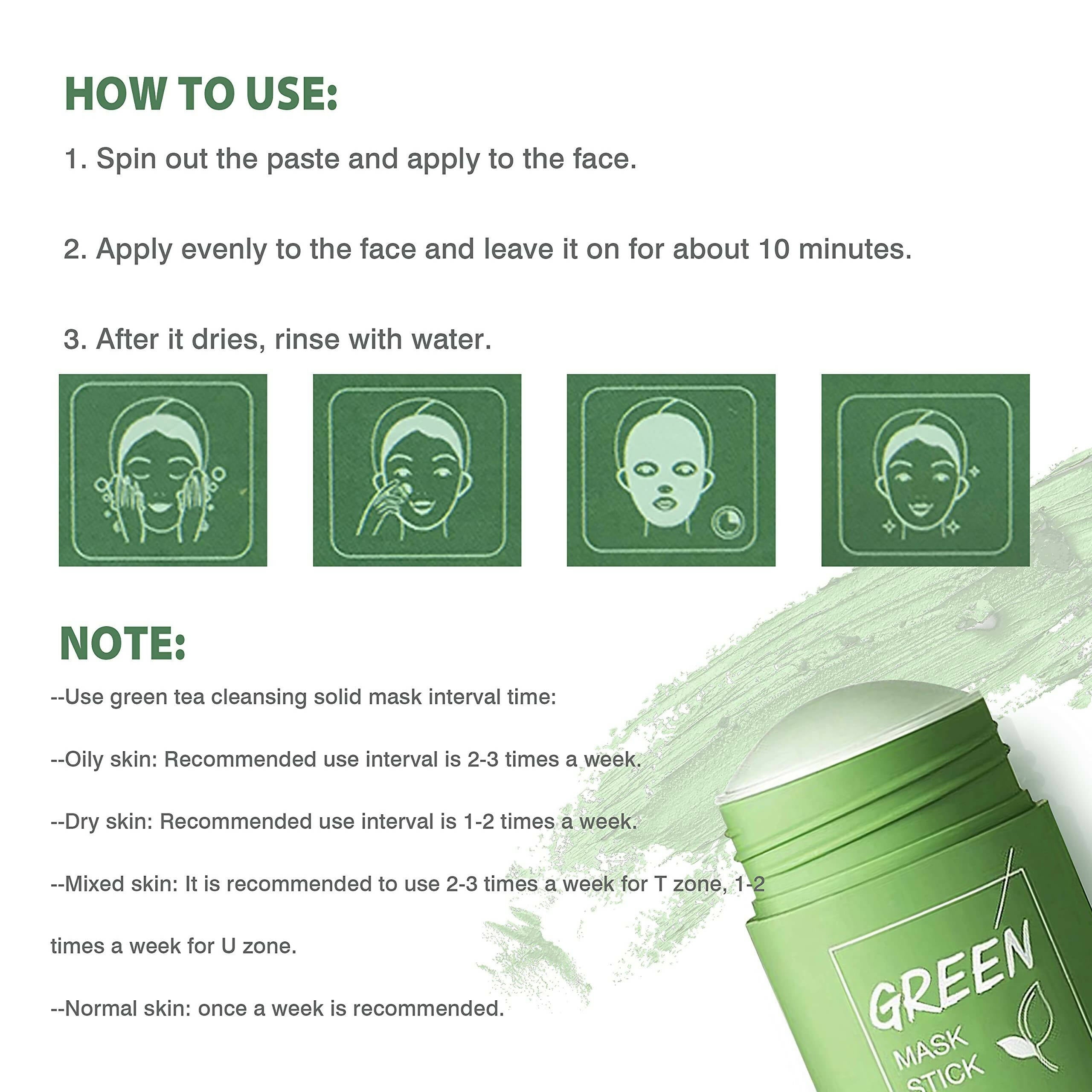Favon Green Tea Face Mask Cleansing Stick for Anti Acne | Grocsy