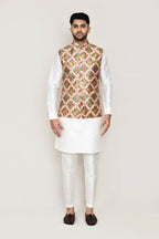 Joban Fashion Printed Colored Art Silk Printed Work Men's Jacket | Grocsy