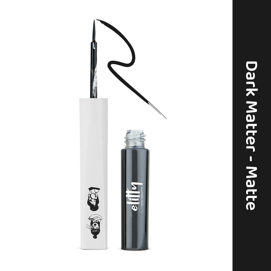 Elitty Black Pop Color Matte Finish Liquid Eyeliner - Dark Matter-Black | Grocsy