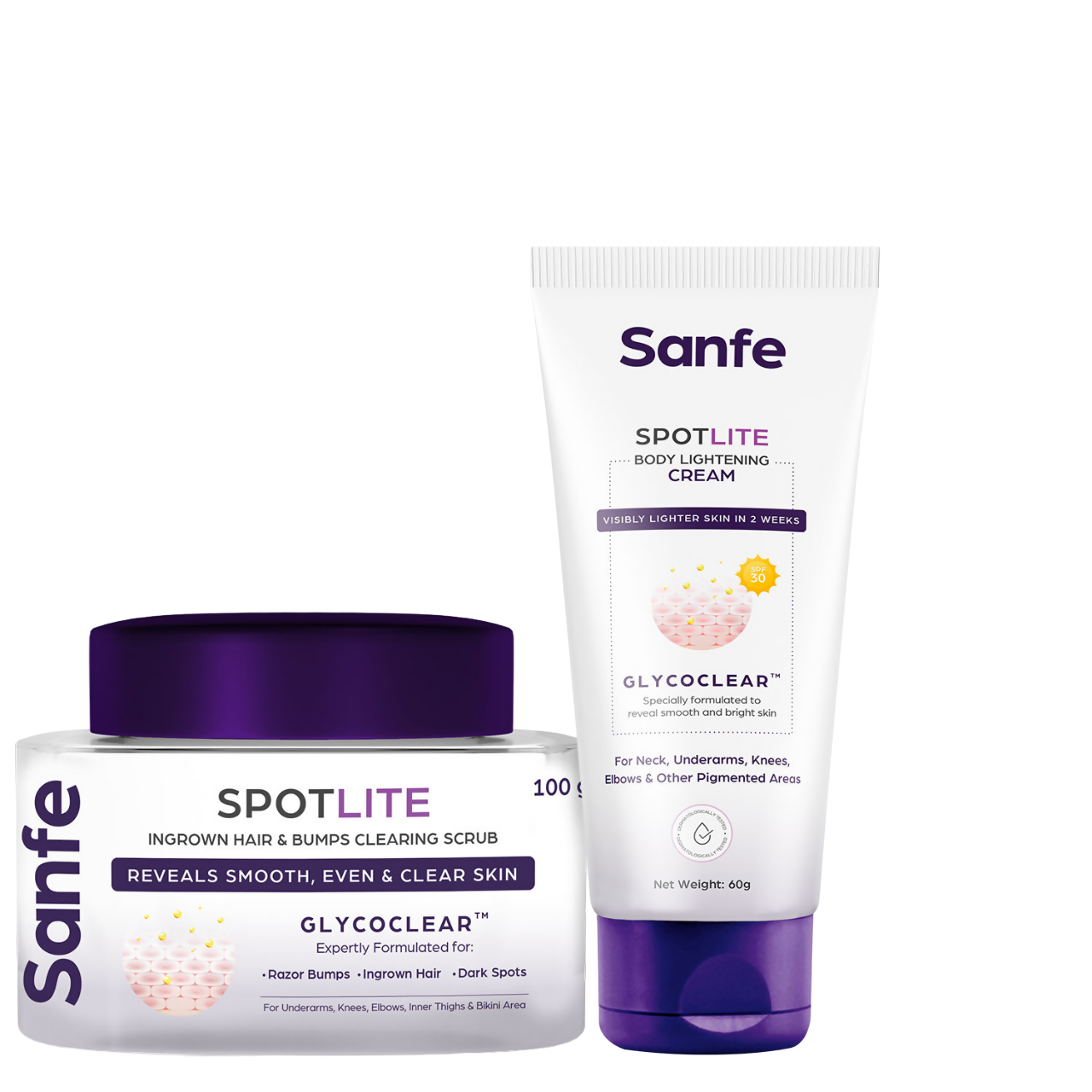 Sanfe 2 Steps Body Care Spotlite Kit For Dark & Tanned Neck | Grocsy