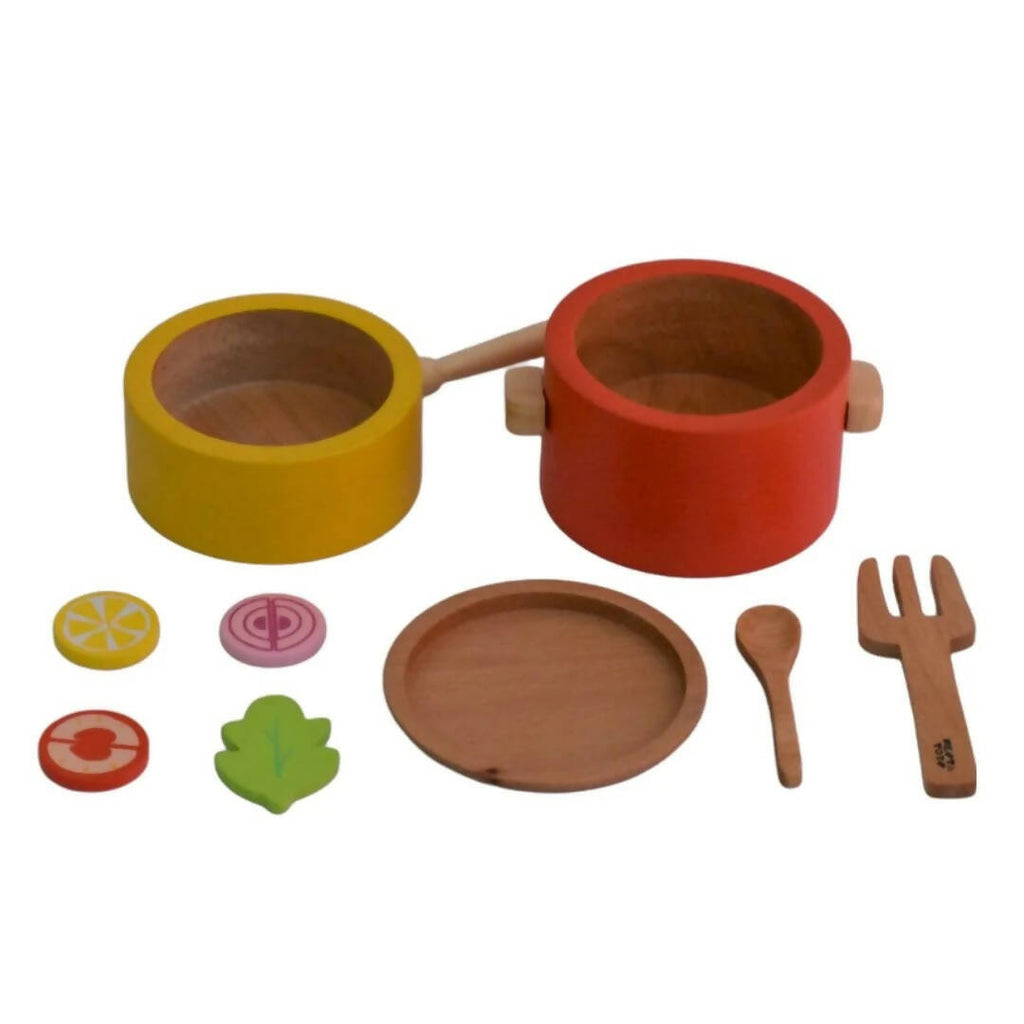 Nesta Toys Wooden Gas Stove and Cooking Set For Kids | Grocsy