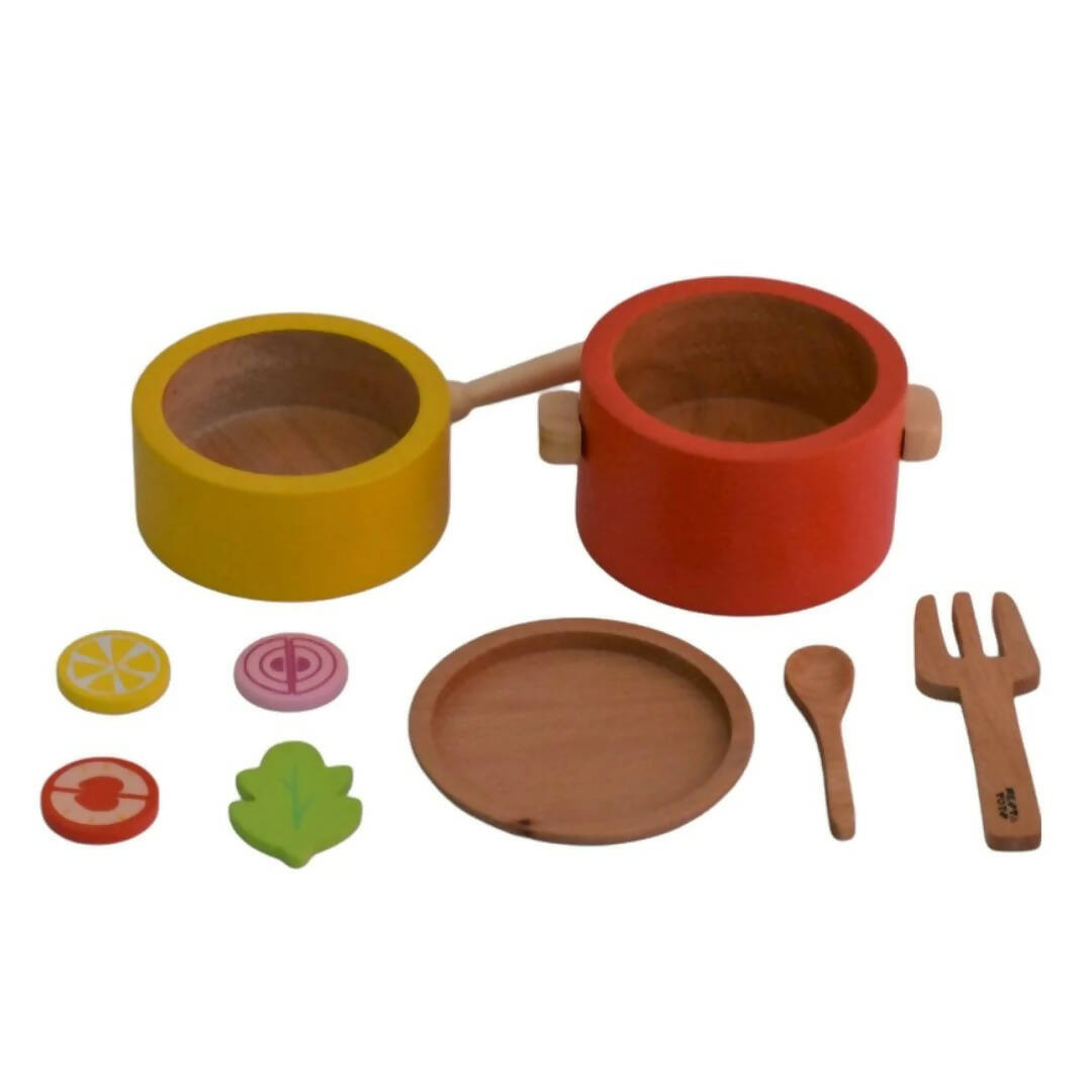 Nesta Toys Wooden Gas Stove and Cooking Set For Kids | Grocsy