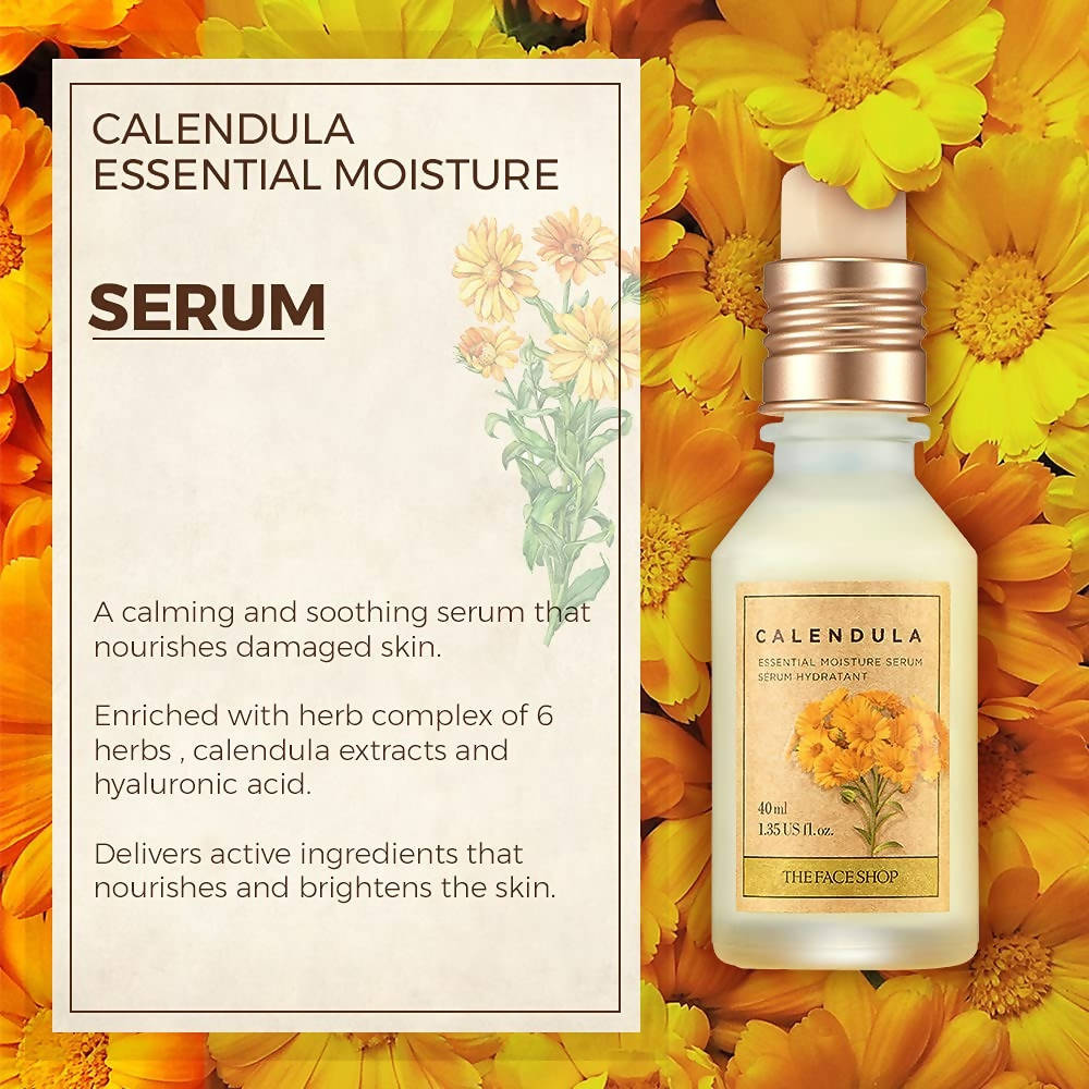 The Face Shop Calendula Essential Moisture Serum - Korean Skincare | Grocsy