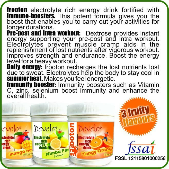 Develo Electrolyte Rich Energy Drink - Nimbu Pani Flavour | Grocsy