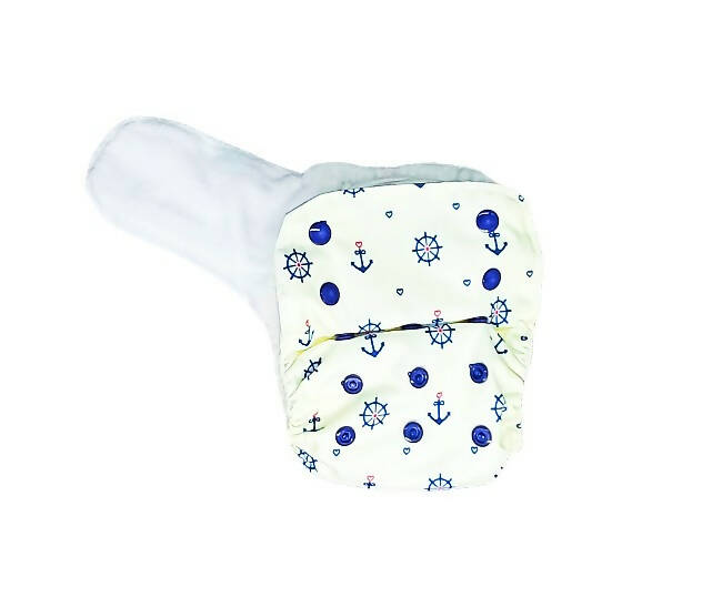 Kindermum Nano Pro Aio Cloth Diaper (With 2 Organic Inserts And Power Booster)-Anchor For Kids | Grocsy