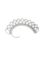 NVR Women Silver Plated Oxidised Leaf Shaped Ear Cuff | Grocsy