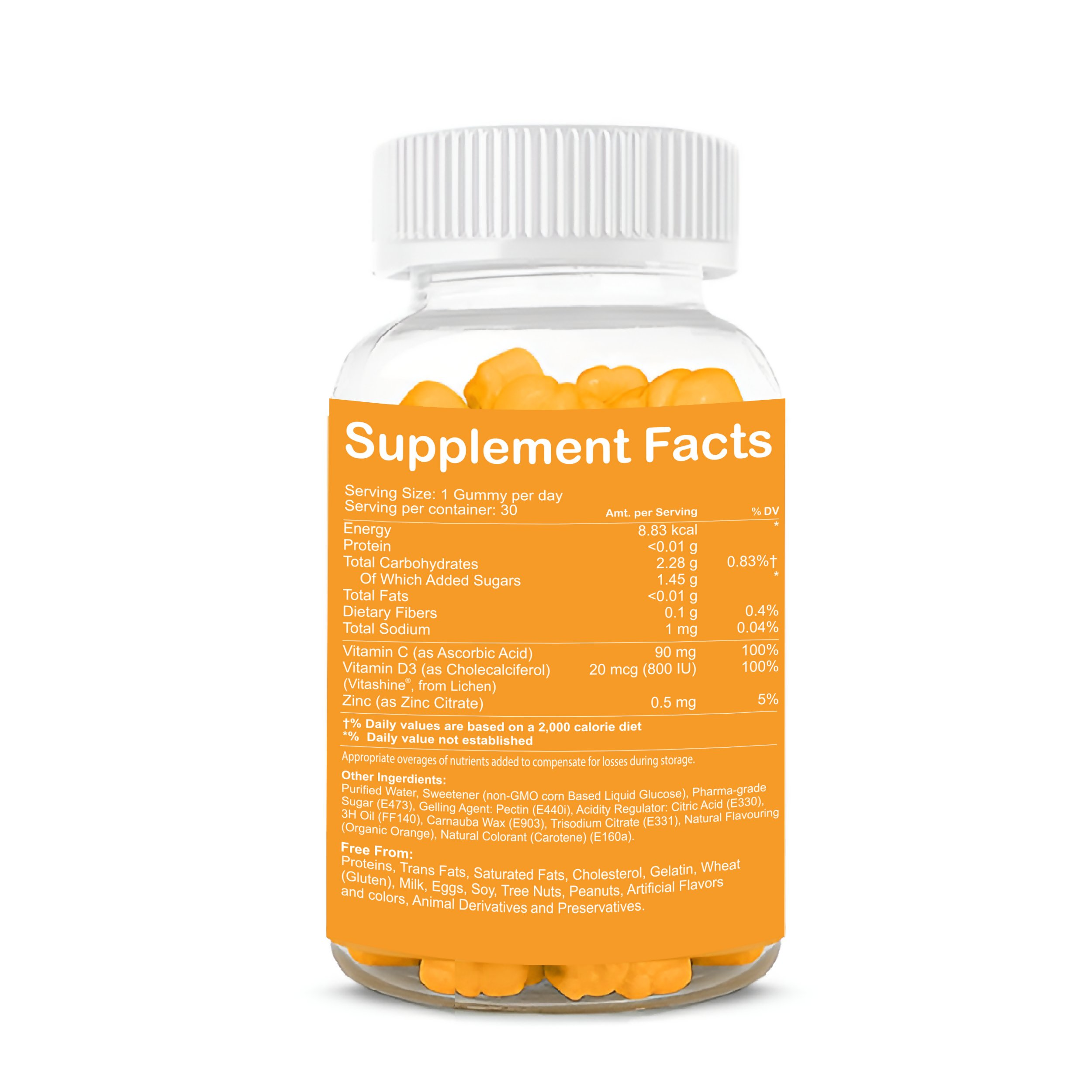 Zenius Vitamin C Orange Gummies for Skin and Hair Health | Grocsy