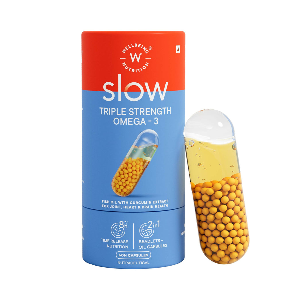 Wellbeing Nutrition Slow Triple Strength Omega 3 Fish Oil Capsules For Men and Women | Grocsy