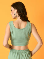 Myshka Women's Green Solid Party Top | Grocsy