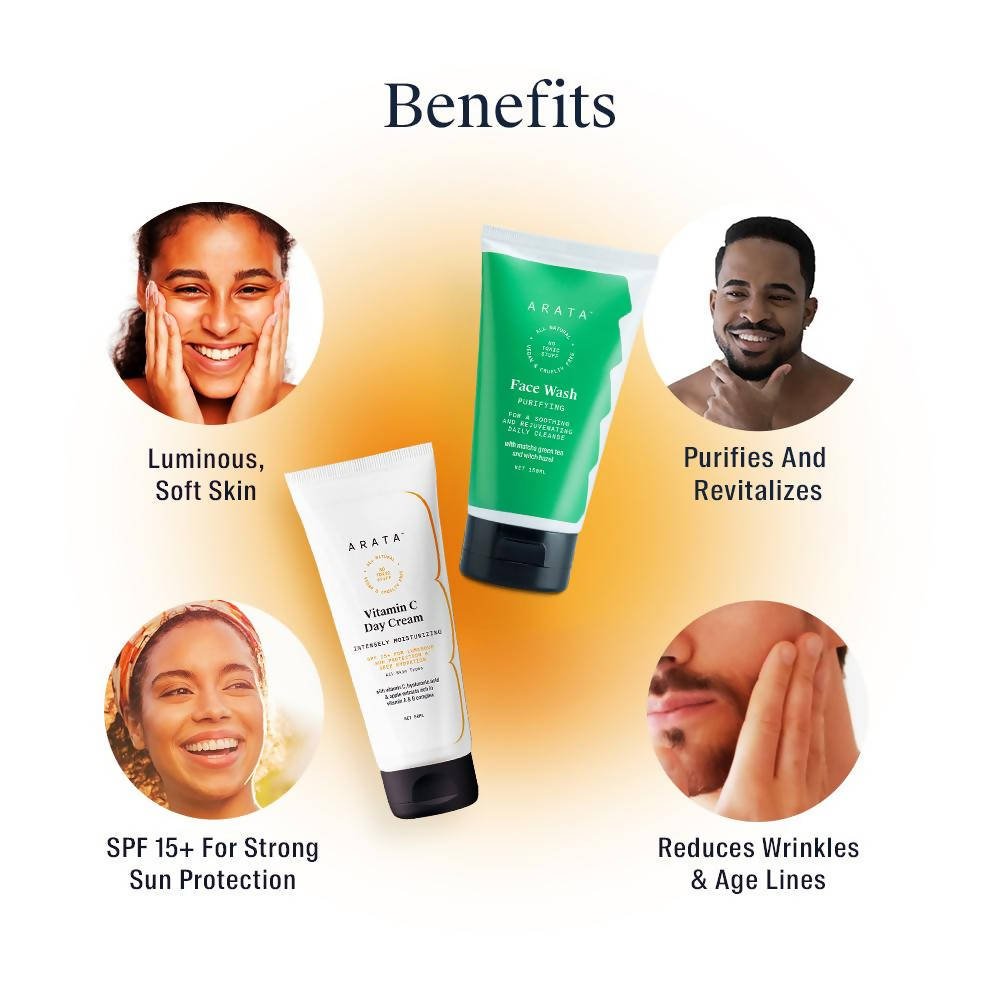 Arata Vitamin C Morning Glow Combo | Grocsy