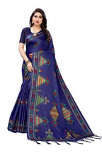 Vamika Navy Kalamkari Print With Jhalar Khadi Silk Saree (KITE NAVY) | Grocsy