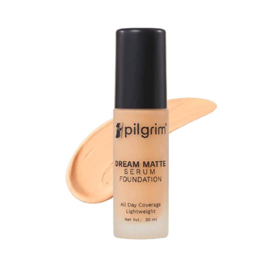 Pilgrim Dream Matte Serum Foundation With Matte & Poreless All Day Coverage Lightweight - Natural Almond | Grocsy