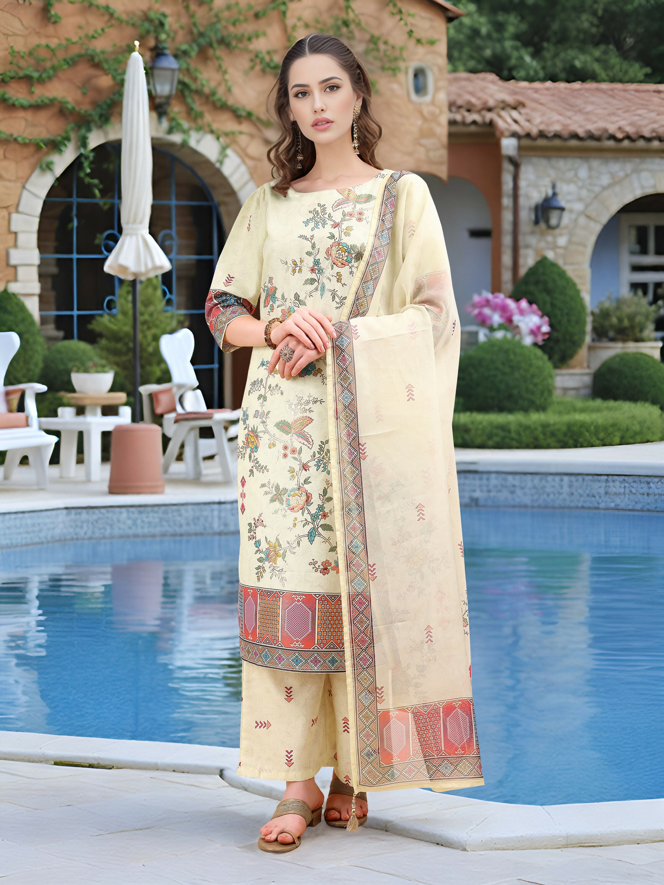 Joban Fashion Pista Position Digital Print With Position Foil Kurta Set | Grocsy