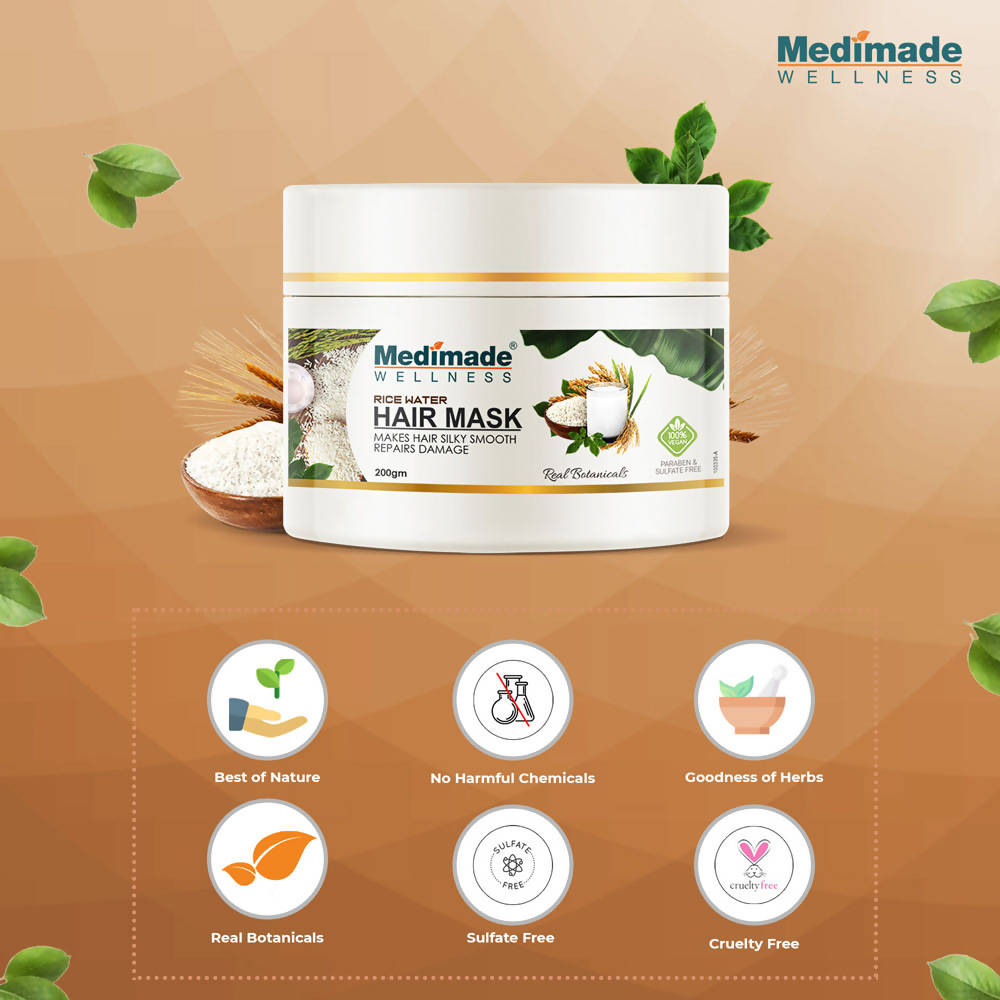 Medimade Wellness Rice Water Hair Mask | Grocsy