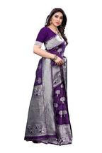 Vamika Banarasi Jacquard Weaving Purple Saree (AMEE PURPLE) | Grocsy