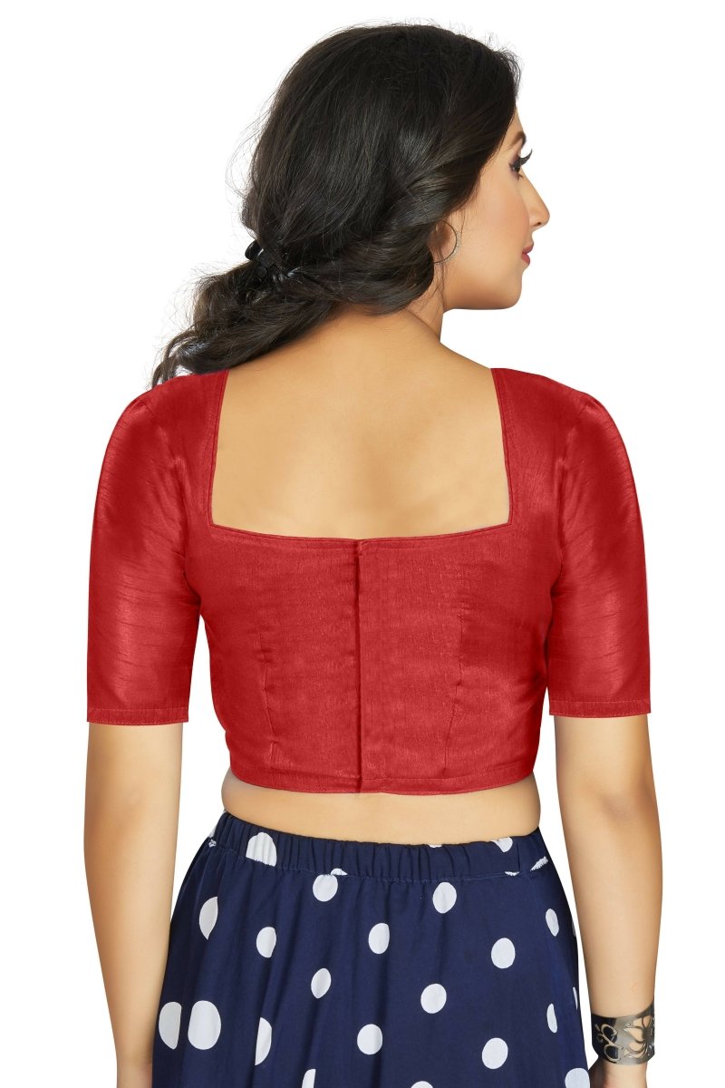 Aastha Fashion Women's Red Art Silk Designer Traditional Readymade Blouse | Grocsy