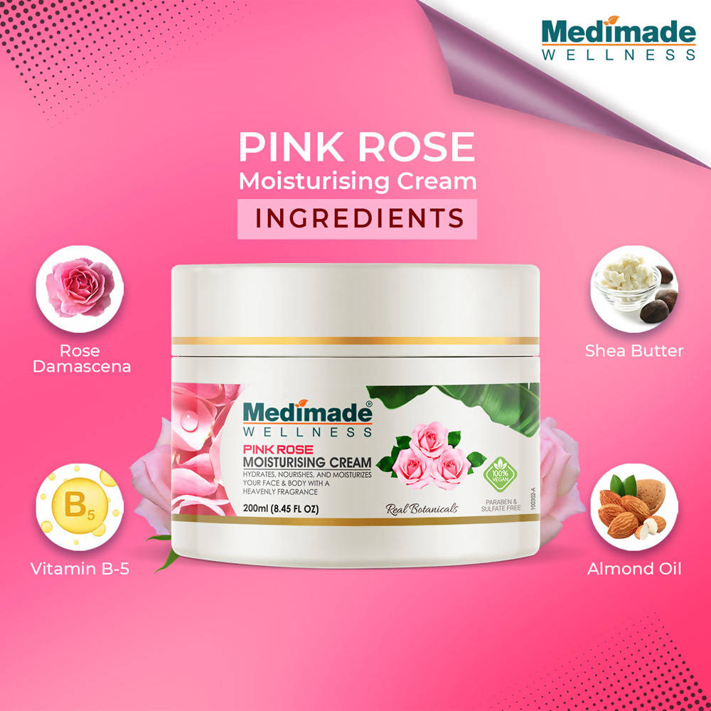 Medimade Wellness Pink Rose Moisturising Cream | Grocsy