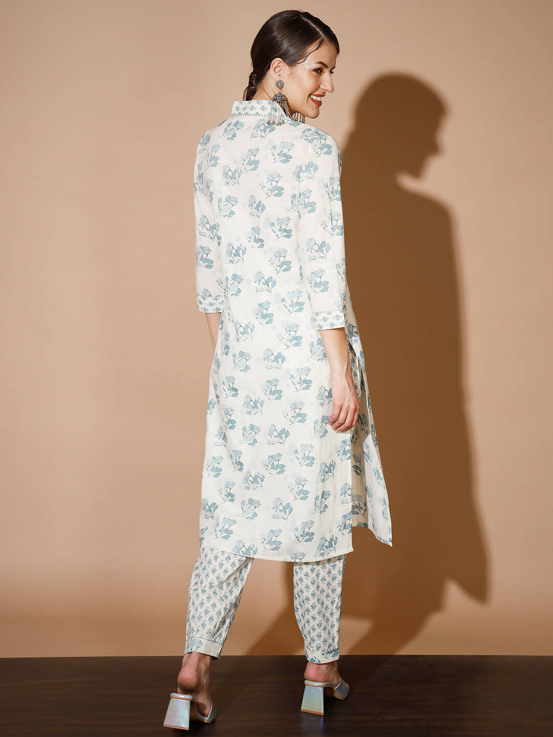Myshka Women Multi Floral Kurta & Trousers | Grocsy