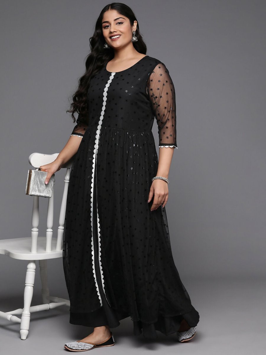 Ahalyaa Women's Traditional wear Ethnic Dress - Black | Grocsy