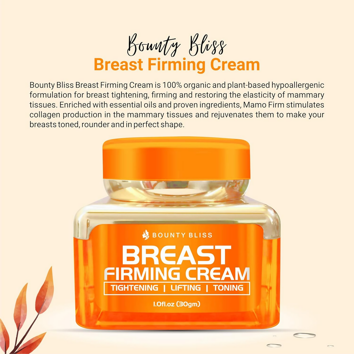 Bounty Bliss Breast Firming Cream Natural Breast Enhancement | Grocsy