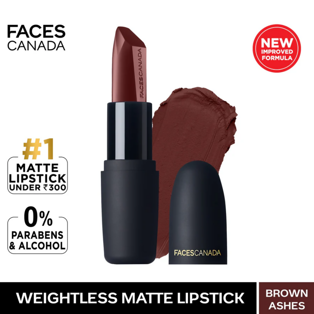 Faces Canada Weightless Matte Finish Lipstick - Brown Ashes 25 | Grocsy
