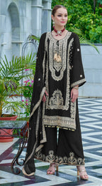 Vastranavya Heavy Chinon With Embroidery Coding Sequence with Real Mirror Work Pakistani Suits | Grocsy