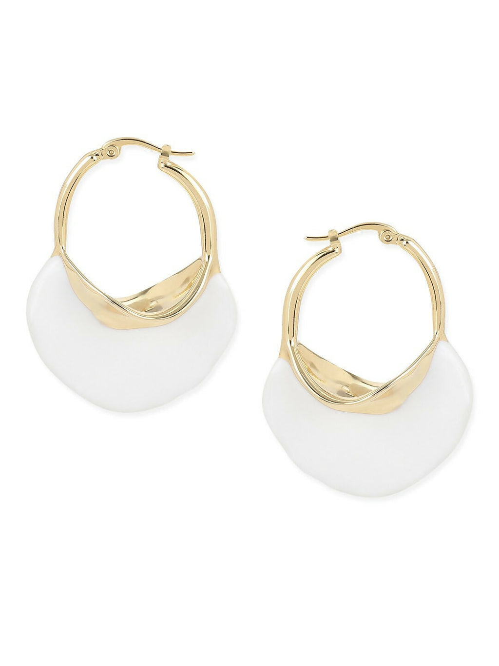 White Mother of Pearls Stone Earrings- Ruby Raang | Grocsy