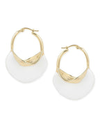 White Mother of Pearls Stone Earrings- Ruby Raang | Grocsy