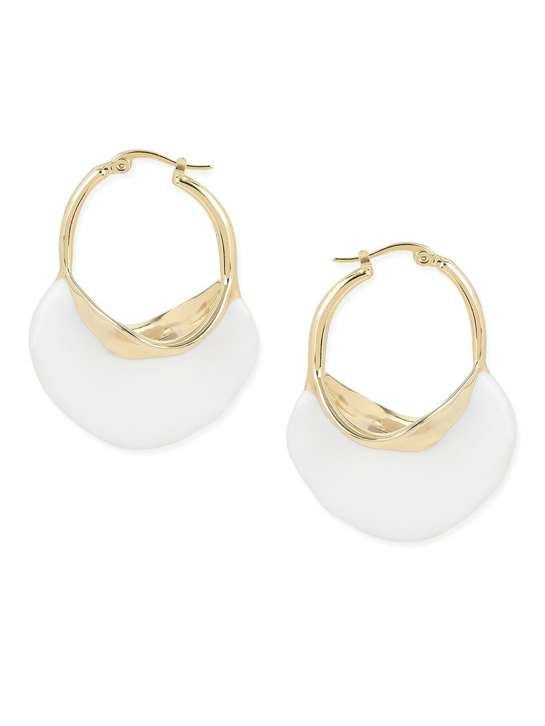 White Mother of Pearls Stone Earrings- Ruby Raang | Grocsy