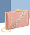Joban Fashion Luxurious Satin Evening Clutch With Detachable Chain Strap - Light Pink | Grocsy