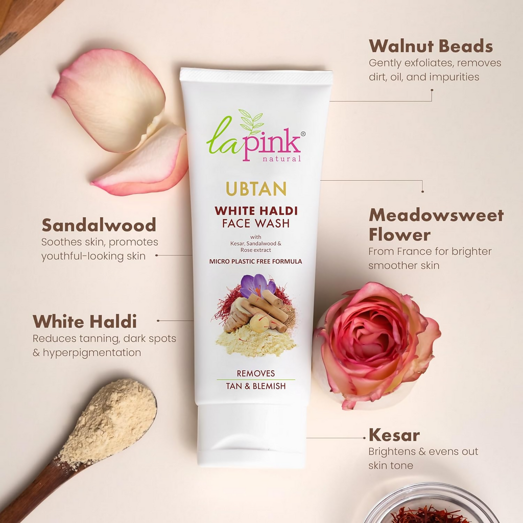 La Pink Ubtan White Haldi Face Wash | Grocsy